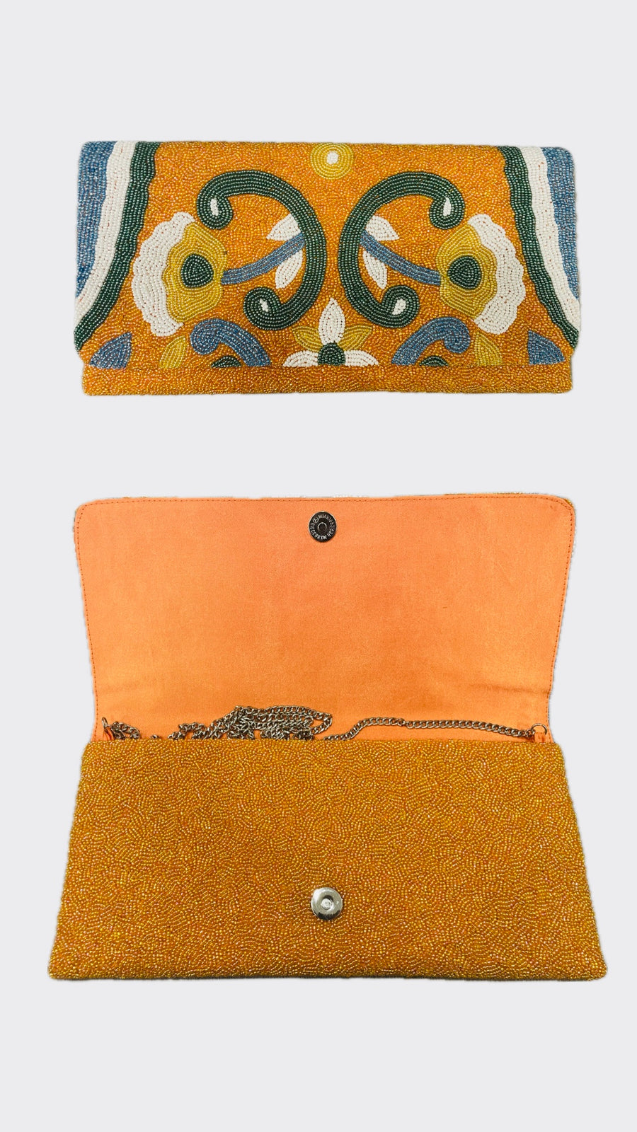 Sample: Orange floral Clutch