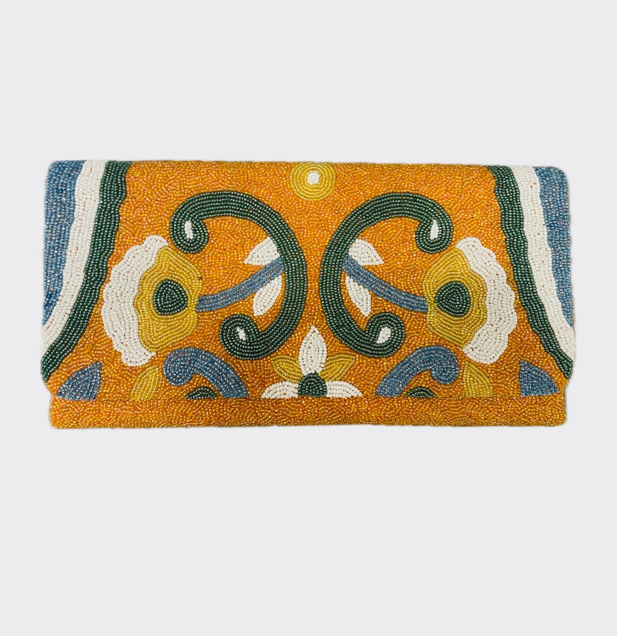 Sample: Orange floral Clutch