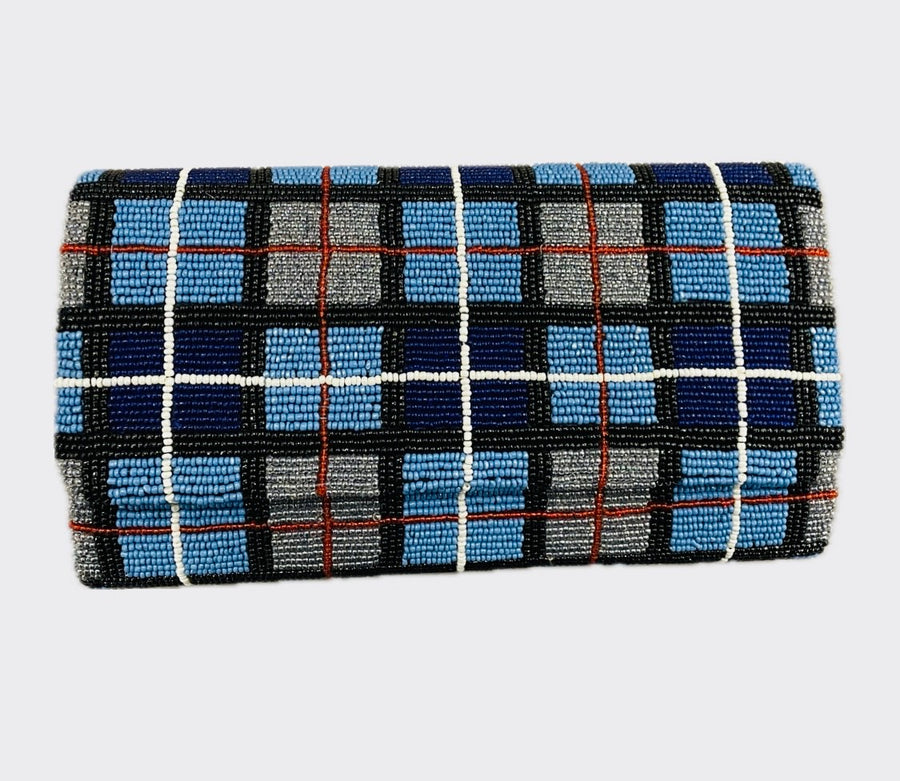 Sample: Plaid Blue Clutch