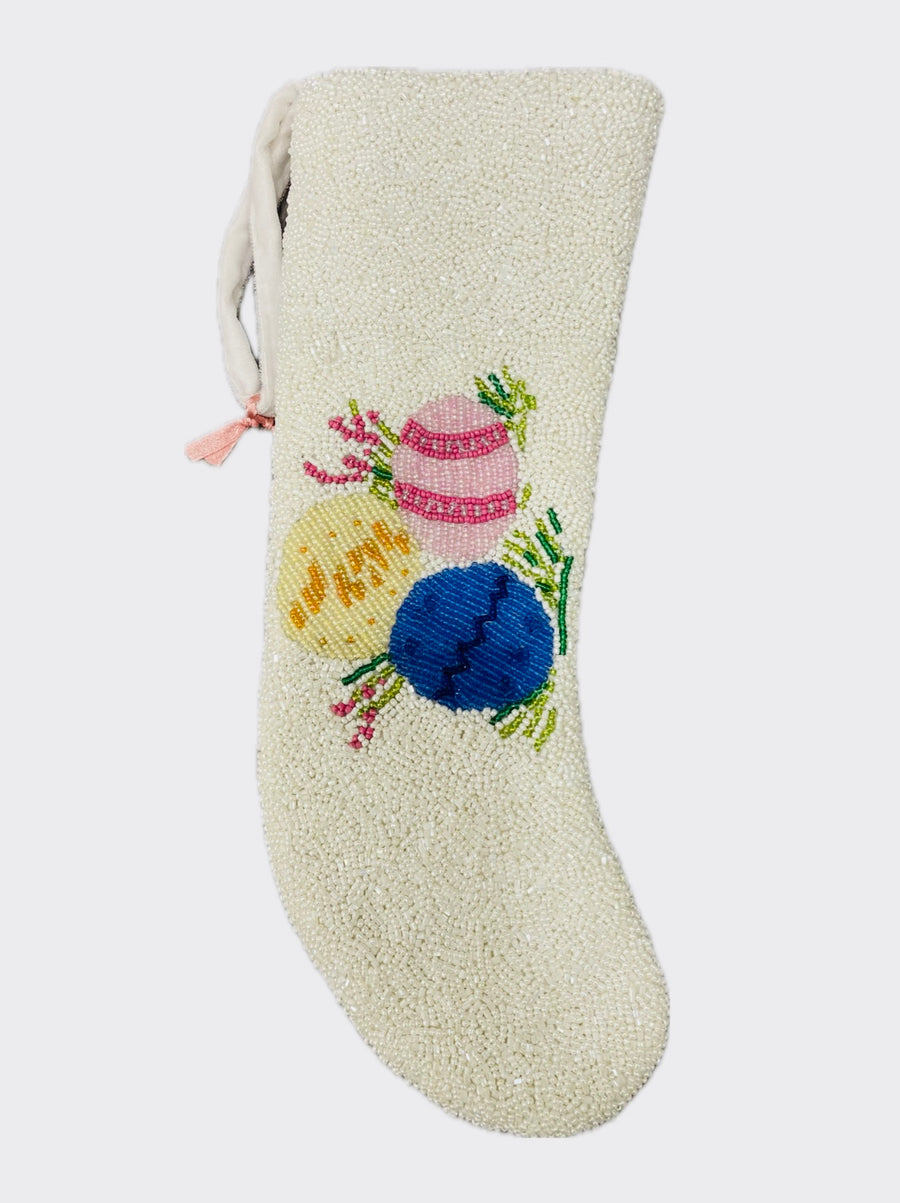 Sample small beaded stocking Easter Eggs