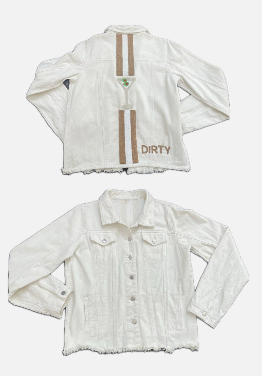 Sample Ivory Gold/White- Dirty Martini- Denim Jacket LARGE SIZE