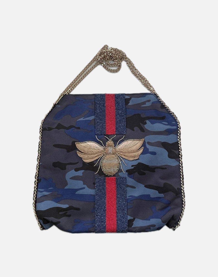 Sample Navy camo Bee stripes tote