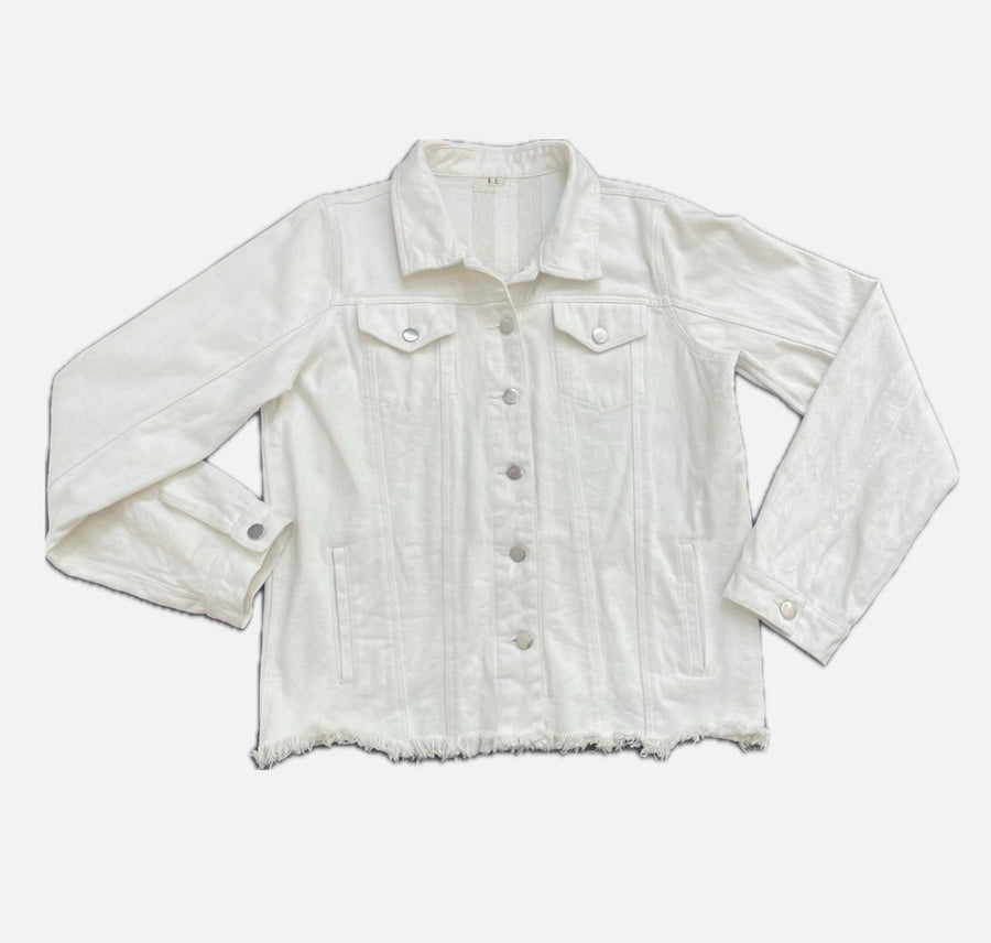 Sample Ivory Gold/White- Dirty Martini- Denim Jacket MEDIUM SIZE