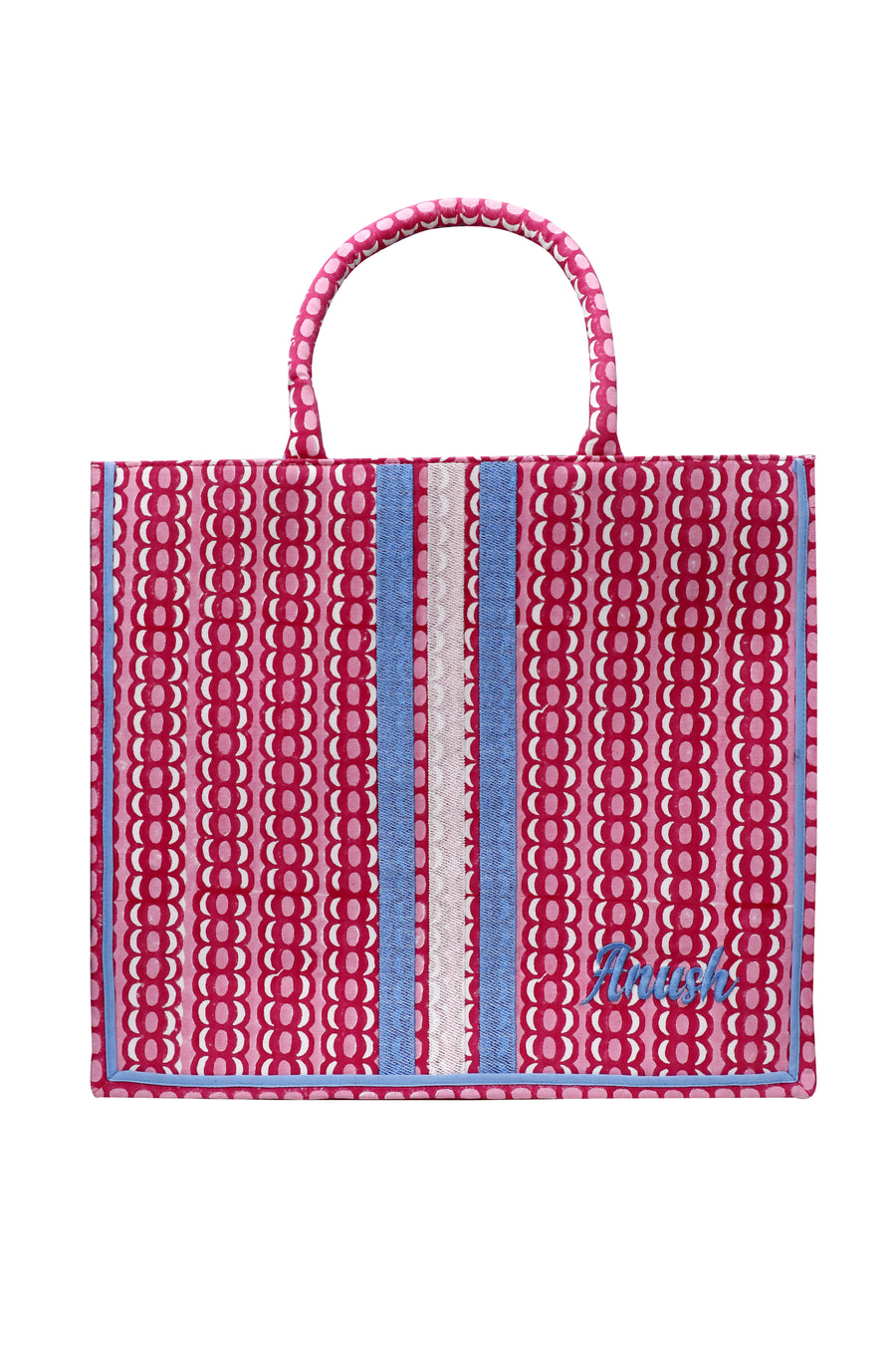 Sample ANUSH EMBROIDERY AND STRIPES Tote