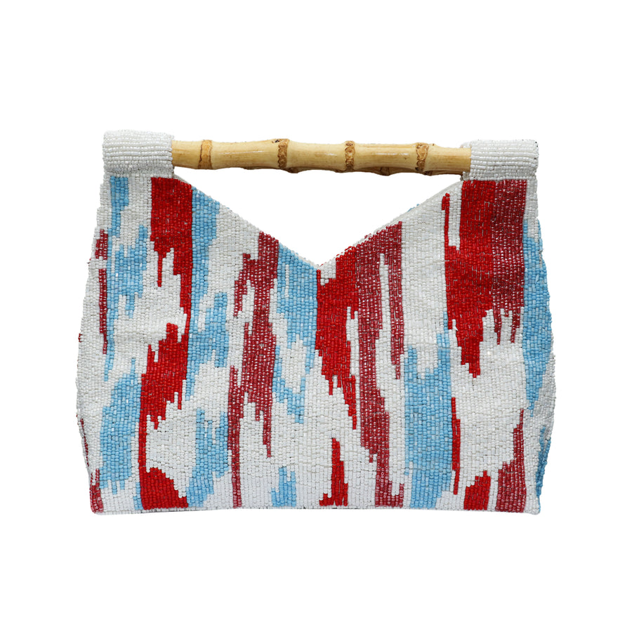 Sample: Bamboo handle colorful clutch