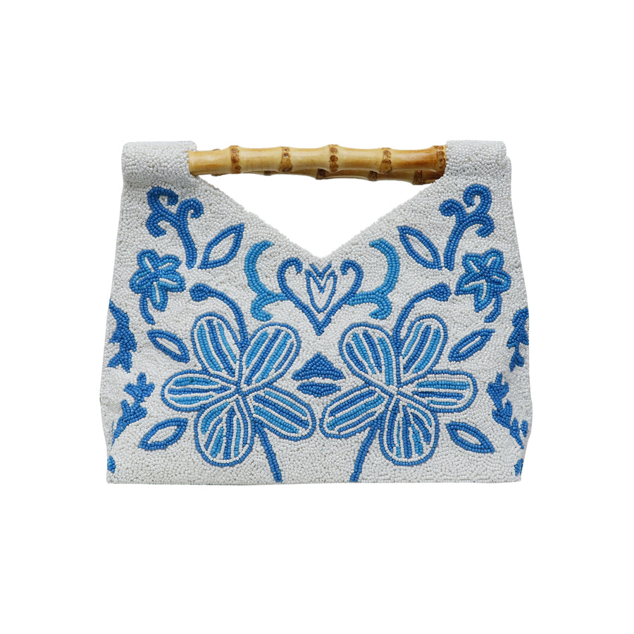 Sample: Bamboo handle white/ blue pattern