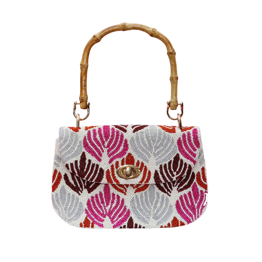 Sample: Bamboo handle multi pattern clutch