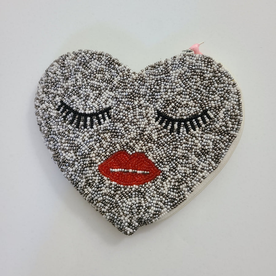 Sample lashes lips  heart purse