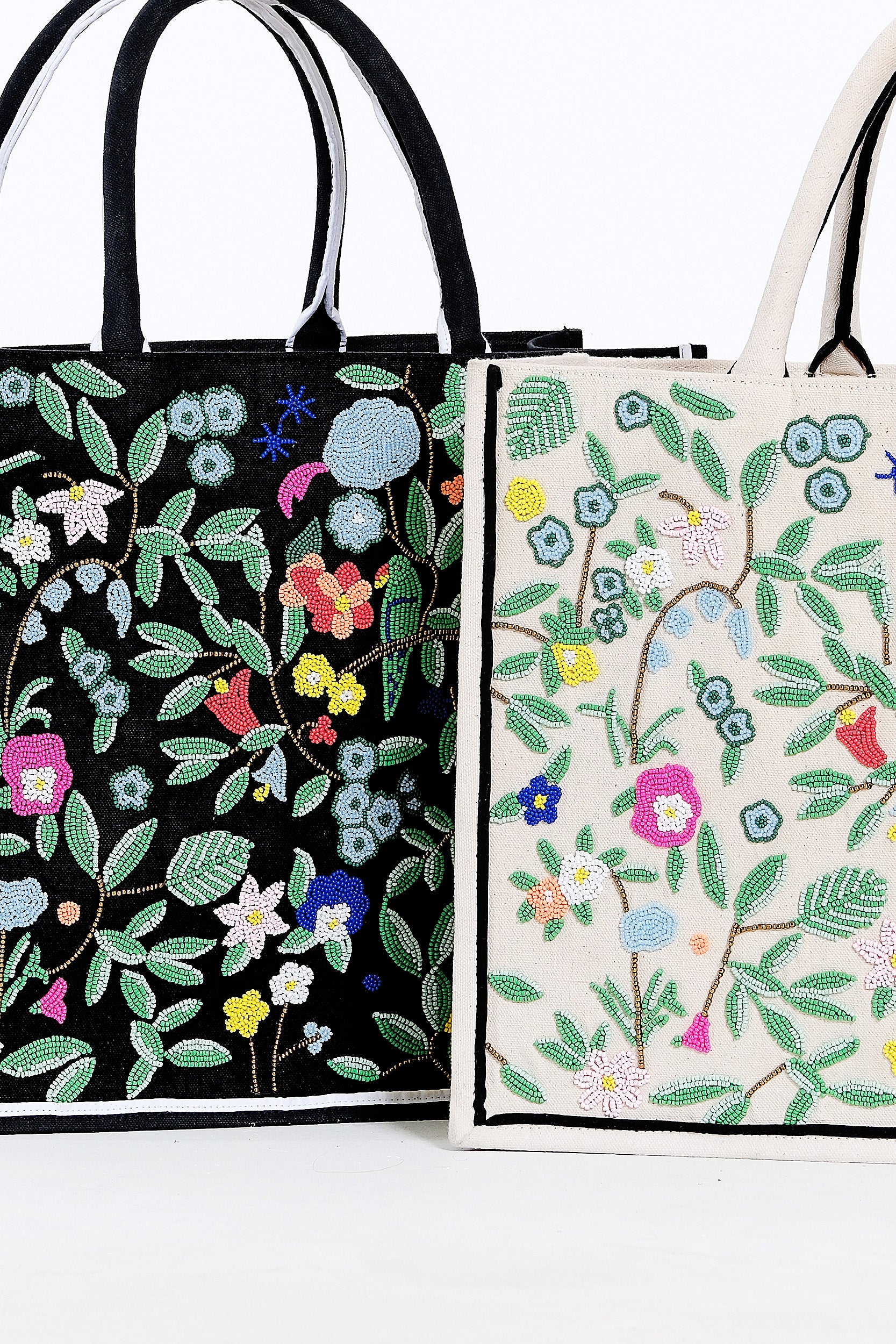 Black Floral Tote Collab with SHERIDAN FRENCH – Tiana New York